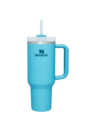 Buy Stanley Quencher H2.0 Flowstate Stainless Steel Vacuum Insulated Tumbler with Lid and Straw for Water, Iced Tea or Coffee, Smoothie and More, (Pool Blue) - 40oz in UAE