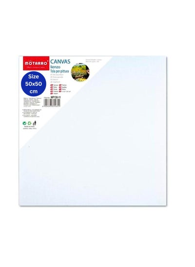 Buy Stretched Canvas 50X50CM  White Cotton Artist Canvas Boards for Painting Acrylic Pouring Oil Paint Dry & Wet Art Media in UAE