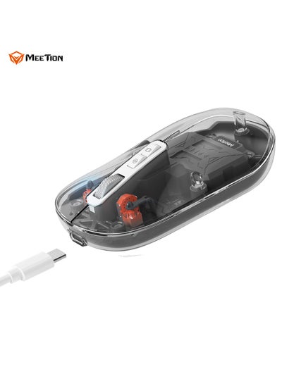 Buy Meetion 2.4g Wireless and Bluetooth Dual Mode Transparent Mouse BTM005 2.4g & Bluetooth Type-C Charging 4 levels of adjustable DPI in UAE