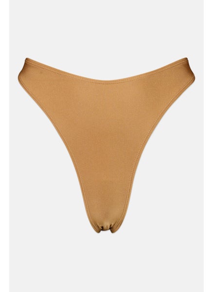 اشتري Women Solid Bikini Bottom, Brown في الامارات