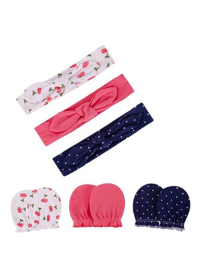 Buy 3 Piece Headband And 3 Piece Scratch Mitten Set Cherries in UAE