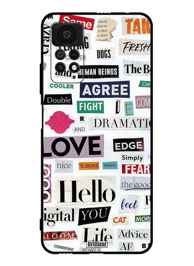 اشتري Protective Case Cover For Xiaomi Redmi Note 11 Pro 5G Words Stickers Multicolour في السعودية