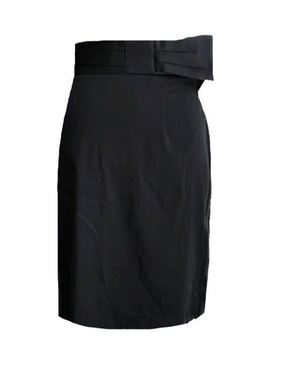 Buy Women formal black skirt knee length with waist bow in Egypt