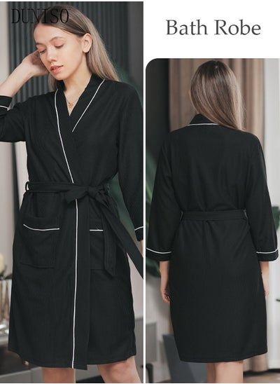 Buy Women's Waffle Kimono Bathrobe Short Sleeve Sleepwear Spa Robe Nightwear Nightgown Women Water Bathrobe Bridesmaid Robes Dressing Gown Autumn Robe in Saudi Arabia