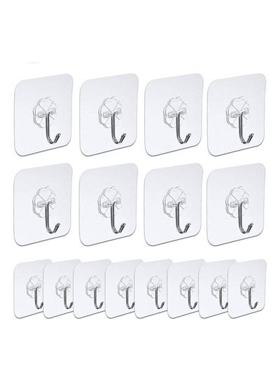 Buy Pack Of 16 Adhesive Wall Hooks Heavy Duty Transparent Hooks in Egypt