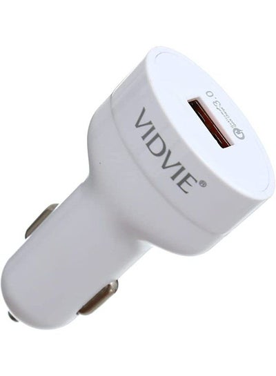 اشتري Vidvie CC509Q Fashion And Practical Smart Charging Qualcomm Quick Charger 3.0 A With Type-C Cable - White في مصر