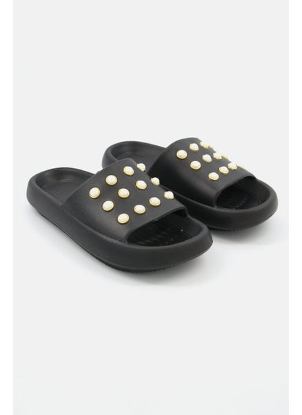 اشتري Women Mello Eve Pearl Slip On Casual Slides, Black في الامارات