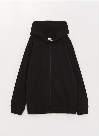 اشتري Hooded Basic Long Sleeve Girl Zippered Sweatshirt في مصر