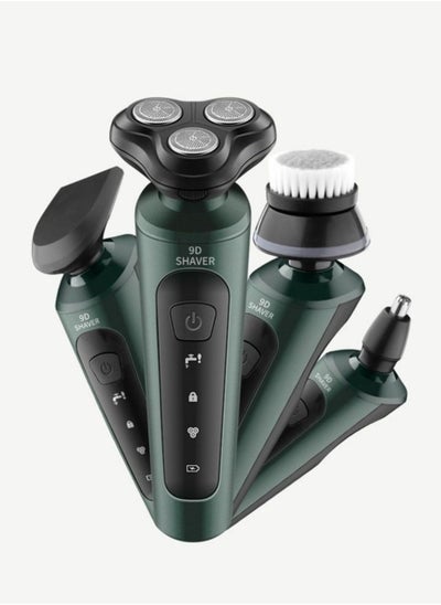 اشتري 9D Intelligent Electric Shaver USB Rechargeable 4 in 1 Trimmer Grooming Kit في السعودية