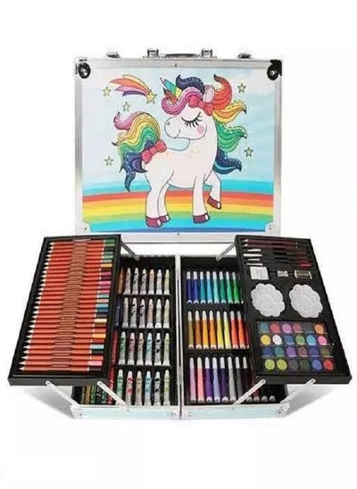 اشتري Art Set 145 Pcs Deluxe Art Supplies Kit in Portable Case Painting & Drawing Set for Kids, Teens and Adults with Colored Pencils, Markers, Blue Case في مصر