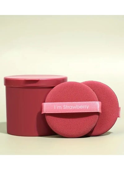 Buy 7Pcs Air Cushion Puff Wet and Dry Reusable Sponge Puff for Liquid Cream Foundation and Powder Round Drop Shaped Makeup Tool For Travel and Daily Life with a Storage Case - Red in UAE