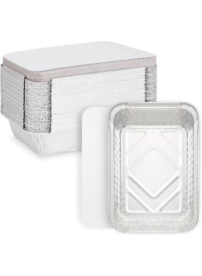 Buy 9 disposable rectangular foil dishes with a lid (60 pieces) in Egypt