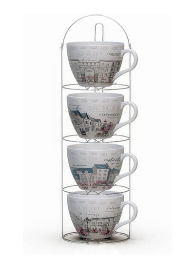 Buy 4Pieces Soup Mug Set -Multicolor in Egypt