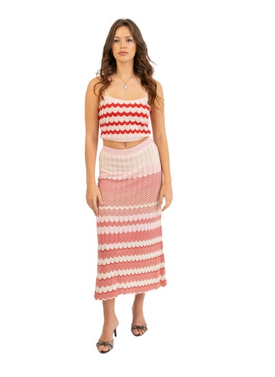 اشتري knitted striped skirt في مصر