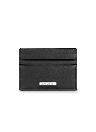 اشتري Oxford Black Minimalist Genuine Leather Card Case For Men With 3 Card Slots 105 MM- CEPU06859M-BLK في الامارات