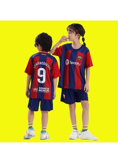 اشتري قميص مياويان ليفاندوفسكي برشلونة لكرة القدم للأطفال في السعودية