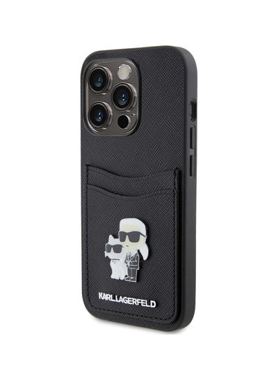 Buy Karl Lagerfeld Saffiano Case With Cardslot For iPhone 15 Pro Max (Black) in UAE
