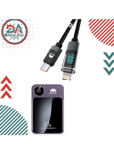 Buy Majentik Power Bank MJ-02 Wireless 10000 MAh+Cable CL-002 Led Type-C To Lightning in Egypt