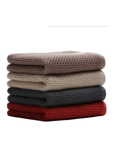 اشتري High Quality Pure Cotton Absorbent Honeycomb Face Towel 33*72cm-4pcs في السعودية