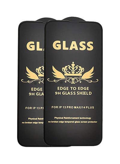 Buy G-Power 9H Tempered Glass Screen Protector Premium With Anti Scratch Layer And High Transparency For Iphone 14 Plus Set Of 2 Pack  6.7" - Black in Egypt