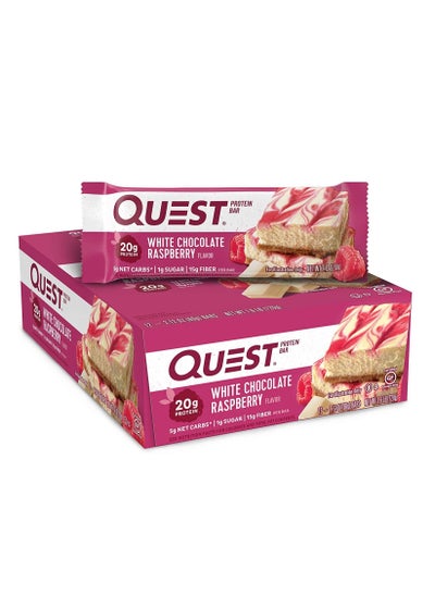 Buy Quest Nutrition- High Protein, Low Carb, Gluten Free, Keto Friendly, 12 Count White Chocolate Raspberry in UAE