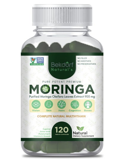 اشتري المورينغا الطبيعية النقية -120 كبسولة نباتية (خالية من المواد الحافظة) في الامارات