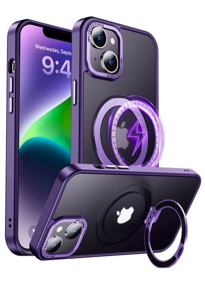 Buy iPhone 14 Plus Magnetic Case with Invisible Stand, Compatible with MagSafe Shockproof Protection Cover, Translucent Matte Slim Phone Case with Magnet for Apple 14 Plus (2022)(Purple) in Saudi Arabia