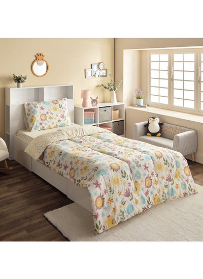 Buy Hermione 2-Piece Bloom Kapas 144 TC Single Comforter Set 135x220 cm in UAE