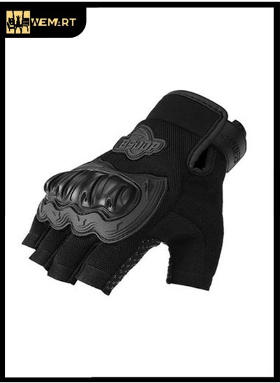 Buy The Four Seasons New Half Finger Cycling Sports Gloves, Non slip, Breathable, Durable Outdoor Sports Hand Protection Equipment Black (L) in Saudi Arabia