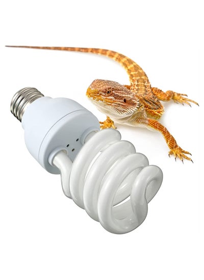 Buy Reptile Light Fixture Reptile UVB Bulb for Desert Reptiles Bearded Dragon Compact Fluorescent Terrarium Lamp white light in Saudi Arabia