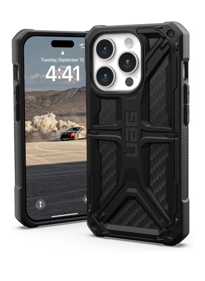 Buy Urban Armor Gear Monarch Protective Case Compatible with Apple iPhone 15 Pro Max Premium Rugged Heavy Duty Shockproof Impact Resistant - Carbon Fiber in UAE