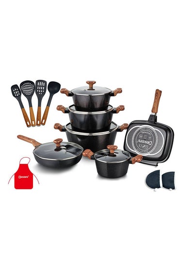 Buy 19Pcs Granite Cookware Set 2040 in UAE