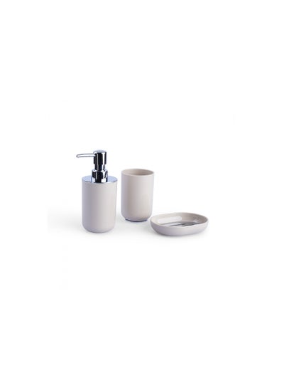 Buy Redruth 3 Pieces Bathroom Accessory Set Beige in UAE