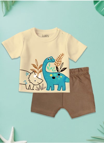 Buy LUAY 100% Organic Cotton Based Baby Boy & Girls Clothing Set Short Sleeve Kids Clothes Boys & Girls Toddler Short Set in UAE