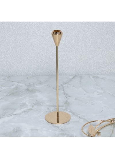 Buy Lume Taper Pillar Candle Holder, Gold - 8X28Cm in UAE