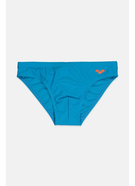 Buy Men Brand Logo Drawstring Swimwear Brief, Turquoise and Orange in Saudi Arabia