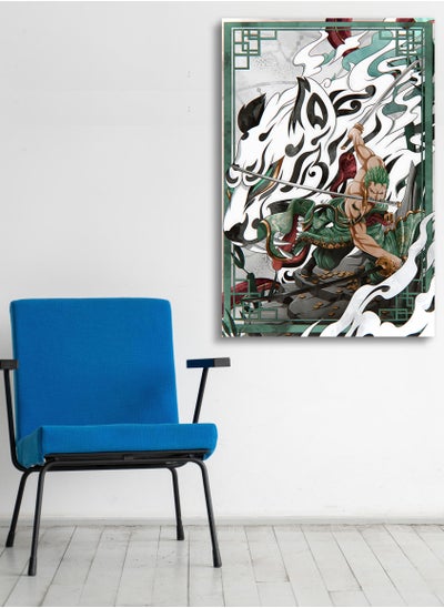 Buy Wall Art Printed Canvas Frame One Piece Zoro in Saudi Arabia