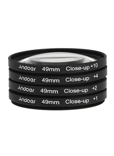 اشتري 49mm Macro Close-Up Filter Set +1 +2 +4 +10 with Pouch for Nikon Canon Sony DSLRs في السعودية