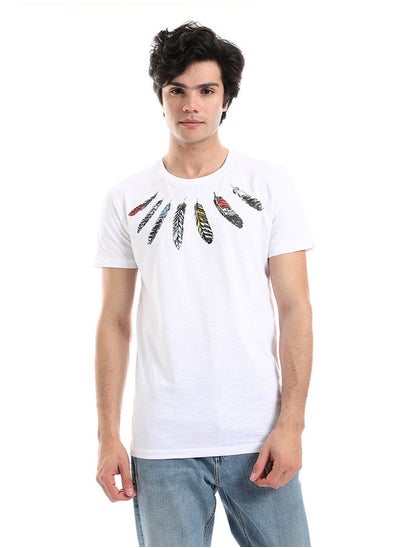 اشتري White Rabbit Textured Feathers Printed Tee في مصر