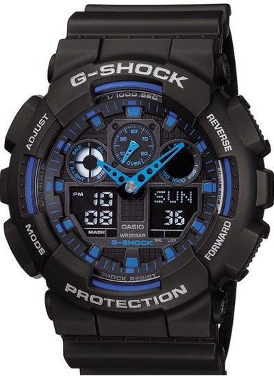 اشتري ساعة G-Shock GA100-1A2 للرجال بمينا سوداء ومؤشر سرعة تناظري/رقمي في السعودية