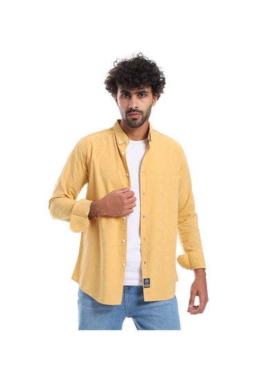 Buy Self Pattern Full Buttoned Shirt - Yellow in Egypt