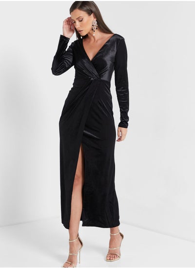 Buy Velvet Slit Dress in UAE