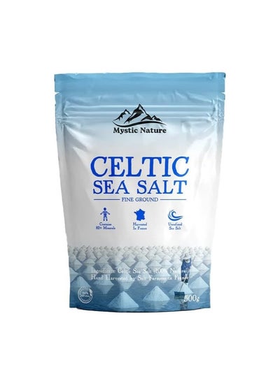 Buy Mystic Nature Fine Ground Celtic Sea Salt - 500g | 100% Natural Celtic sea Salt | Organic Farmers & Growers Certified | Uniquely Harvested In France Providing Exceptional 82+ Minerals | UK Brand in UAE