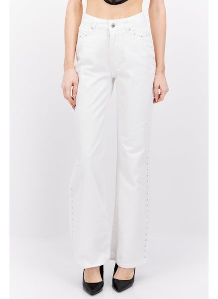 Buy Women Straight Fit High Rise No Stretch Jeans, White in UAE