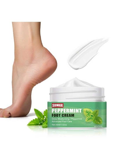 اشتري Peppermint Foot Cream 30ml, Can Effectively Exfoliate The Skin, Deeply Moisturize The Foot Skin, No Irritation To The Skin, Reduce Skin Dryness, Suitable For Foot Care في السعودية