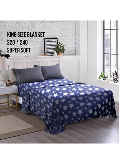 Buy High Quality Flannel Blanket 220 X 240 King Size- Supremo King Stars in Saudi Arabia