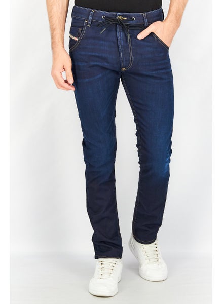 Buy Men Tapered Fit Wash Non Stretchable Denim Jeans, Navy in Saudi Arabia