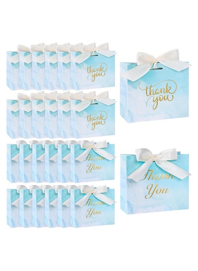 Buy 24PCS Small Thank You Gift Bags, Mini Party Favor Bags Light Blue Candy Bags Treat Boxes Paper Gift Bags with Bow Ribbon for Wedding  Bridal Baby Shower Birthday Party in Saudi Arabia