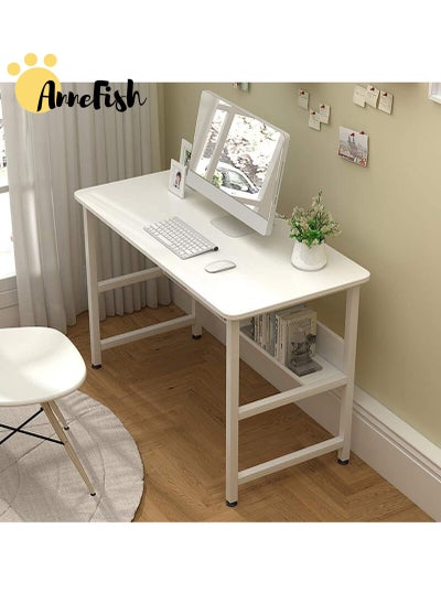 Buy 100*45*72cm Computer Desk Home Office Writing Study Desk Modern Simple Style Laptop Table With Storage Board in Saudi Arabia