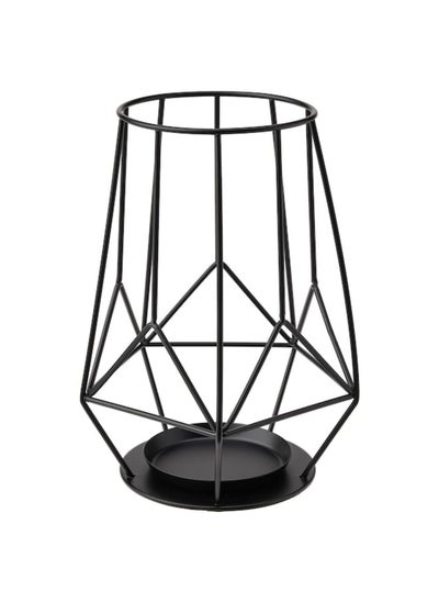 Buy Block candle holder, black, 21 cm in Saudi Arabia